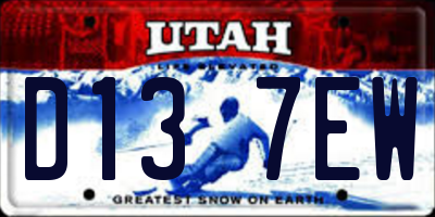 UT license plate D137EW