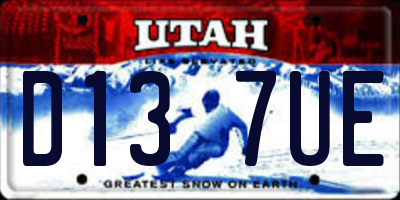 UT license plate D137UE