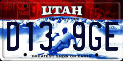 UT license plate D139GE