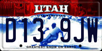 UT license plate D139JW