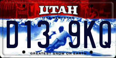 UT license plate D139KQ