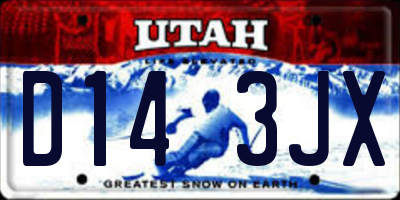 UT license plate D143JX