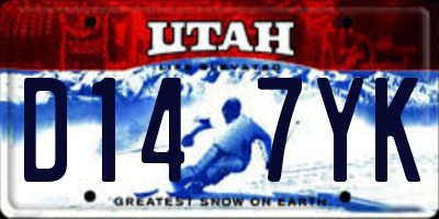 UT license plate D147YK