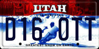 UT license plate D160TT