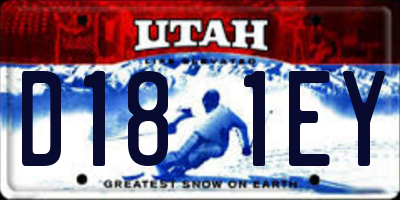 UT license plate D181EY