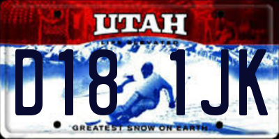 UT license plate D181JK