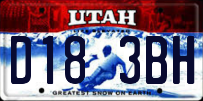 UT license plate D183BH