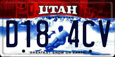 UT license plate D184CV