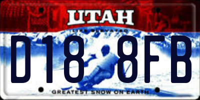 UT license plate D188FB
