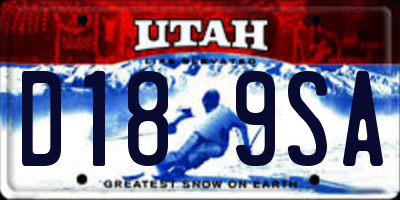 UT license plate D189SA