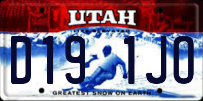 UT license plate D191JO
