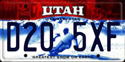 UT license plate D205XF