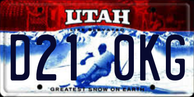 UT license plate D210KG