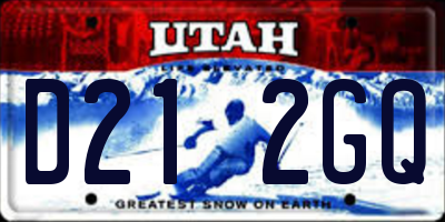 UT license plate D212GQ