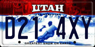UT license plate D214XY