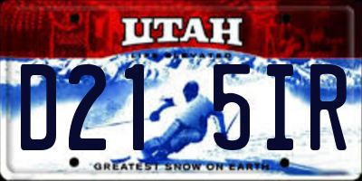 UT license plate D215IR