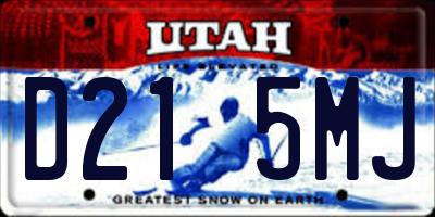 UT license plate D215MJ