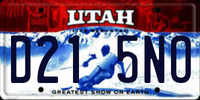 UT license plate D215NO