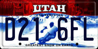 UT license plate D216FL