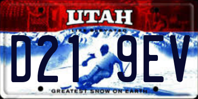 UT license plate D219EV