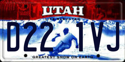 UT license plate D221VJ