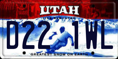 UT license plate D221WL