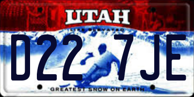 UT license plate D227JE