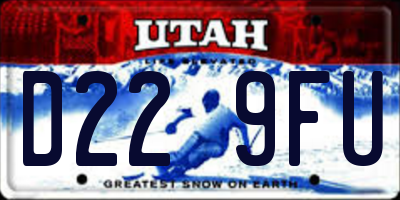 UT license plate D229FU
