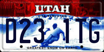 UT license plate D231TG