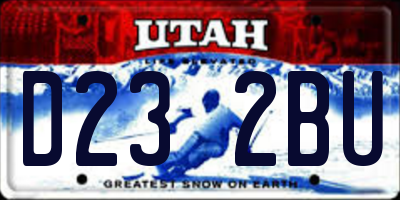 UT license plate D232BU
