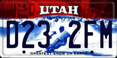 UT license plate D232FM
