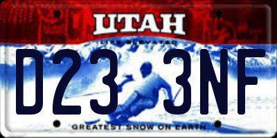 UT license plate D233NF