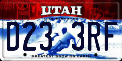 UT license plate D233RF