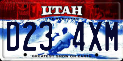 UT license plate D234XM