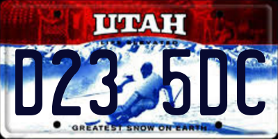 UT license plate D235DC