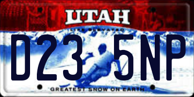 UT license plate D235NP