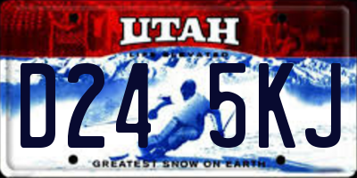 UT license plate D245KJ