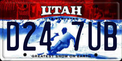 UT license plate D247UB