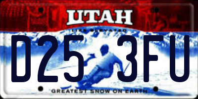UT license plate D253FU
