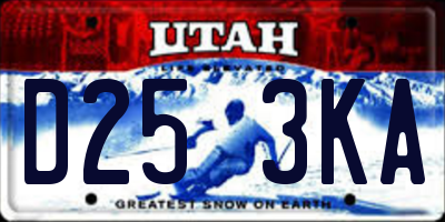 UT license plate D253KA