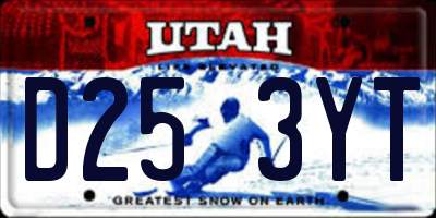 UT license plate D253YT