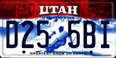 UT license plate D255BI