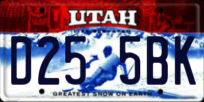 UT license plate D255BK
