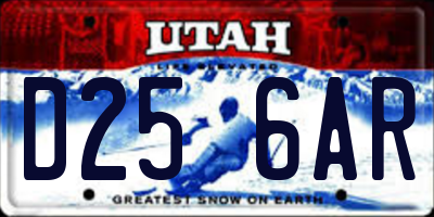 UT license plate D256AR
