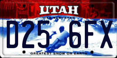 UT license plate D256FX