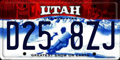 UT license plate D258ZJ