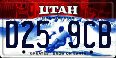 UT license plate D259CB