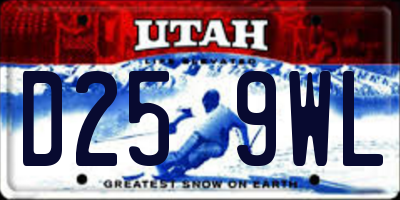 UT license plate D259WL