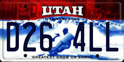 UT license plate D264LL
