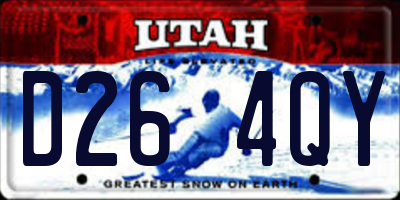 UT license plate D264QY